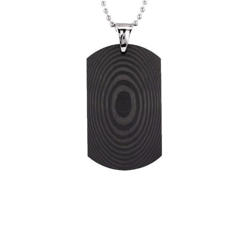 Theodore Solid Carbon Fiber Dog Tag Pendant - Theodore Designs